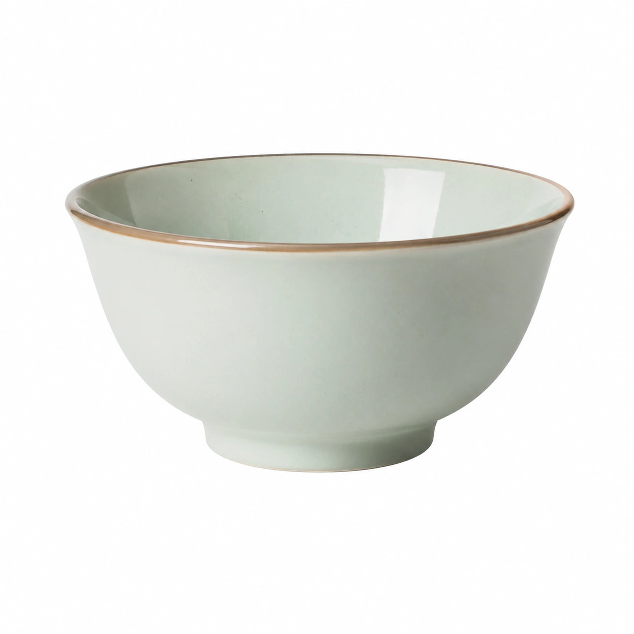Bol 18 cm en céramique vert pâle émaillé pour repas style épuré