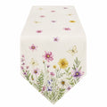 Chemin de table 40 x 180 cm en polyester beige à fleurs pour décoration champêtre