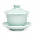 Gaiwan en porcelaine 150 ml vert céladon avec soucoupe style traditionnel