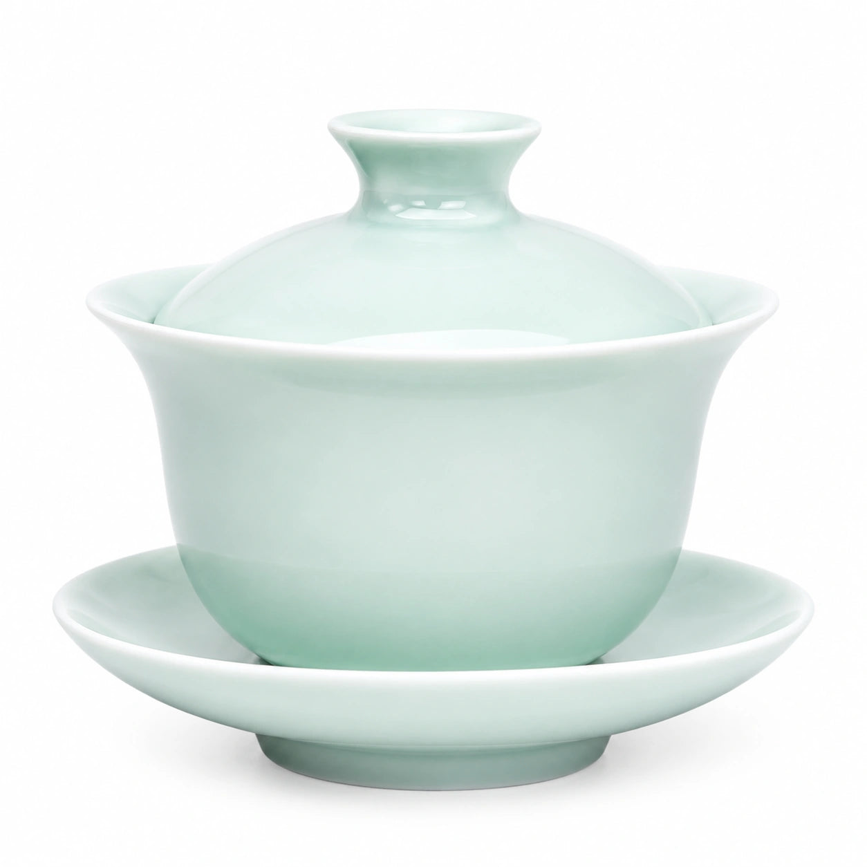 Gaiwan en porcelaine 150 ml vert céladon avec soucoupe style traditionnel