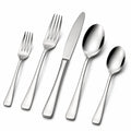 Ménagère 5 pièces en acier inoxydable argenté finition polie pour table