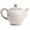 Théière 1.20 L en céramique beige texturée avec couvercle