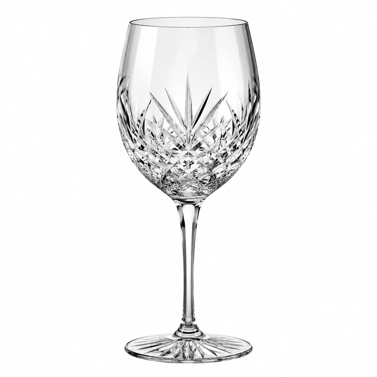 Verre à vin 450 ml 23 cm en verre transparent taillé à pied