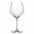 Verre à vin 500 ml transparent en verre à pied strié 10 x 23 cm